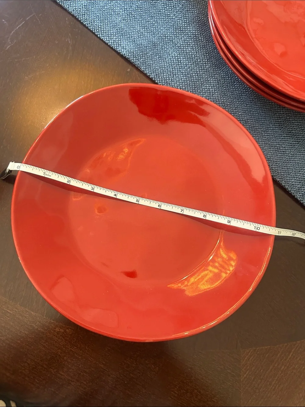Crate & Barrel Set of 4 Red Dinner Plates
